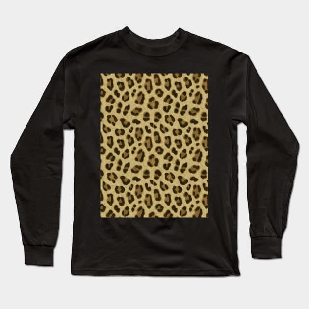 Leopard Animal Print Skin Pattern Long Sleeve T-Shirt by CatyArte